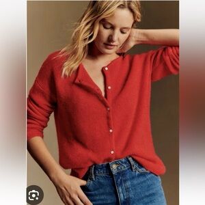 Sezane Red Gaspard Cardigan Size XS